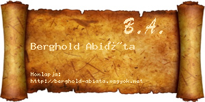 Berghold Abiáta névjegykártya